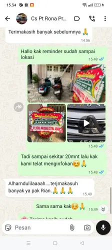 Testimonial Papan Bunga kawasan industri tanjung api api